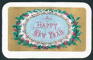 冬青花环，新年卡 作者 英语学校