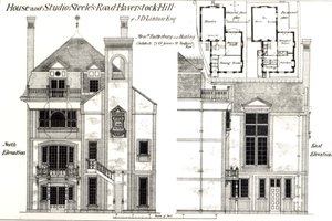 House and Studio，Steeles Road，Haverstock Hill，来自The Building News，1877年2月9日 作者 英语学校