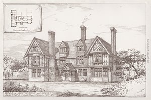 曼彻斯特附近Northenden的房子（雕刻）。 作者 英语学校