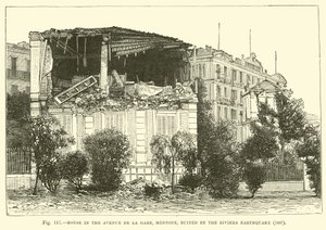 位于Mentone的Avenue de la Gare的房子，于1887年被Riviera Earthquake毁坏 作者 英语学校