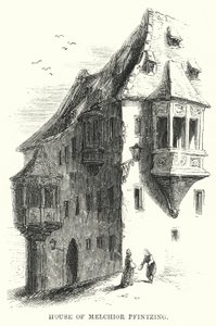 Melchior Pfintzing的房子（雕刻）。 作者 英语学校