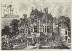 拟在戈尔德山的斯宾塞-韦尔斯庄园建造的房屋（雕版画）。 作者 英语学校