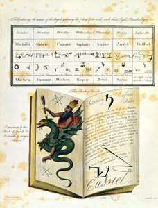 魔法书的插图页面弗朗西斯巴雷特的魔法师，1801年（彩色雕刻） 作者 英语学校