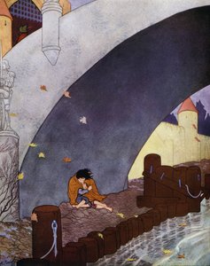 奥斯卡-王尔德为《快乐王子》创作的插图（彩色石版画） 作者 英语学校