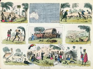 澳大利亚和波利尼西亚的插图，来自地理书籍 作者 英语学校