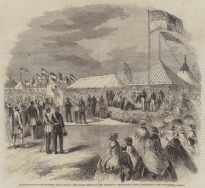 全国步枪比赛开幕式，女王接受全国步枪协会的讲话（版画） 作者 英语学校