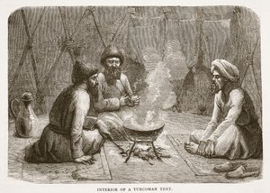 Turcoman帐篷的内部，从卡塞尔斯的例证说明了英国的历史 作者 英语学校