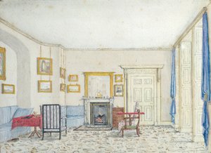 Curzon Street的内部，1830年（带纸笔墨水） 作者 英语学校