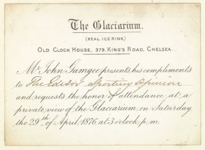 1876年邀请Glaciarium。 作者 英语学校