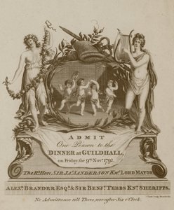 1792年11月9日在伦敦市政厅举行的宴会邀请函 作者 英语学校