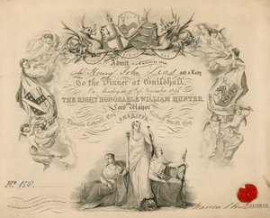 1851年11月9日在伦敦市政厅举行的宴会邀请函 作者 英语学校