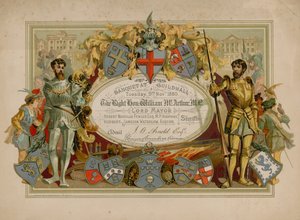 1880年11月9日在伦敦市政厅举行的宴会邀请函 作者 English School