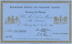 邀请Blackfriars Bridge和Holborn Viaduct开幕 作者 英语学校