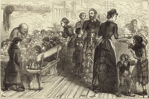 爱尔兰人在Conder Street Mission Hall向穷人炖菜 作者 英语学校