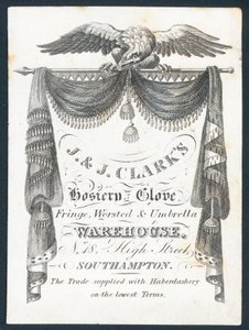 J＆J Clarks，针织品，手套，流苏，精纺和伞仓，贸易卡 作者 英语学校