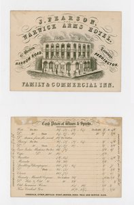 J Pearson，Warwick Arms Hotel，外贸卡（正面和背面） 作者 英语学校