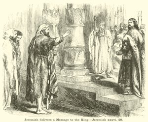 耶利米向国王传达了一个信息，Jeremiah，xxxvi，29 作者 英语学校