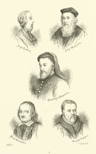John Gower，John Wycliffe，Geoffrey Chaucer，Miles Coverdale，William Tyndale 作者 英语学校