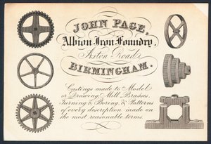 John Page，Albion Iron Foundry，交易卡 作者 英语学校