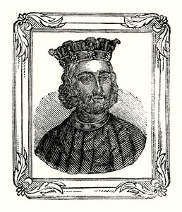 约翰生于 1167 年，于 1199 年加冕，死于 1216 年（雕刻） 作者 英语学校