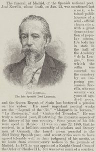 Jose Zorrilla，已故的西班牙桂冠诗人（版画） 作者 英语学校