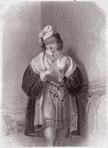 朱莉娅（《维罗纳的两个绅士》）在--"莎士比亚妇女画廊，由早期伦敦艺术家创作的45幅严肃的肖像画组成，并附有批评和文学说明"，大约在1838年--来自 "莎士比亚妇女画廊，Collec"。 作者 英语学校