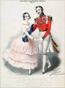 Jullien的着名Polkas No.9：M.和N.Hanhart（chromolitho）的女王和阿尔伯特亲王的波尔卡 作者 英语学校