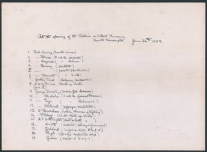 Key to a photo of a group of workmen who presented the address to King Edward VII at the opening of the Victoria and Albert Museum (ink on paper) 作者 英语学校