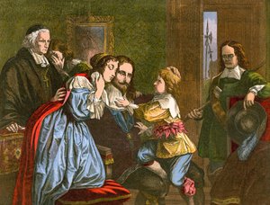 查理一世国王向他的孩子们告辞（彩色雕刻） 作者 英语学校