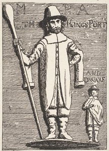 来自旧浅浮雕的King Charless Porter和Dwarf 作者 英语学校