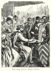 King John signing Magna Charta (engraving) 作者 英语学校