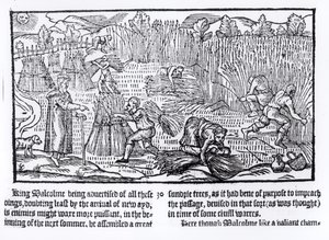 苏格兰国王马尔科姆观察农业劳工，1586年 作者 英语学校