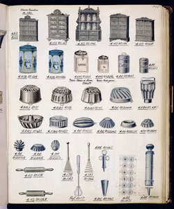 厨房存储和器皿，来自国内货物和配件的贸易目录，c.1890-1910 作者 英语学校