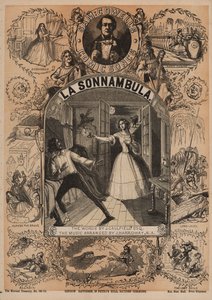 La Sonnambula, one of Sam Cowells Comic Songs (colour litho) 作者 英语学校