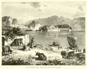 Lago Maggiore，与Isola Bella和Isola Pescatore 作者 English School