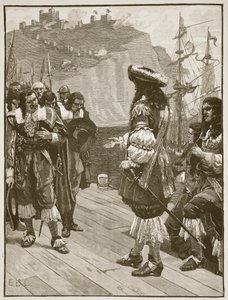 1660年5月26日在多佛登陆查尔斯二世，插图来自卡塞尔斯画报英国历史（棕褐色照片） 作者 英语学校