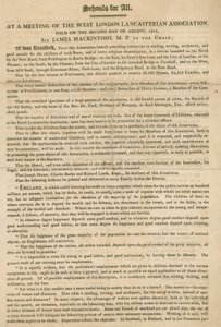 小册子解释了西伦敦兰卡斯特协会决议，开始为儿童提供指导，1813年8月 作者 英语学校