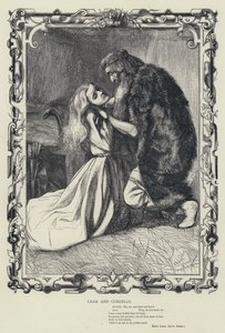 李尔与科蒂丽亚》，《李尔王》，第四幕，第七场（雕刻） 作者 英语学校