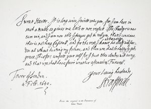 1640年2月4日，斯特拉福德勋爵致他的妻子的信，来自伦敦塔 作者 英语学校