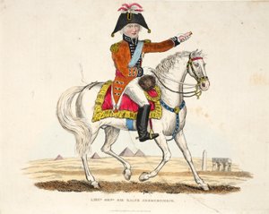 中尉Ralph Abercrombie，理查德·埃文斯的酒吧，由罗姆尼雕刻，1816年由威廉·穆德福德撰写的滑铁卢战役历史记录中的插图 作者 英语学校