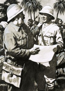 唐斯中尉和艺术家Melton Prior与Prior对Minhla的攻击 作者 英语学校