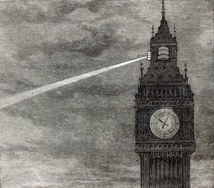点亮在钟楼，议会议院从被说明的伦敦新闻，1873年8月16日 作者 英语学校