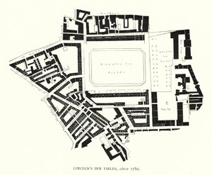 林肯的客栈菲尔兹，大约 1780 年（石版画） 作者 英语学校
