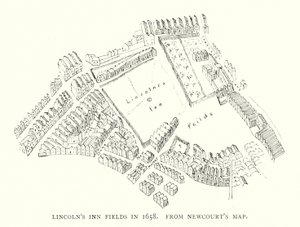 1658 年的林肯客栈菲尔兹（石版画） 作者 英语学校