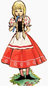 小女孩用棍子 作者 英语学校