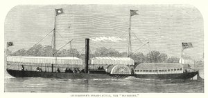Livingstone 的 Steam-Launch，“Ma-Robert”（彩色雕刻） 作者 英语学校