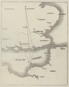 已故大流星的地点（雕刻）。 作者 英语学校
