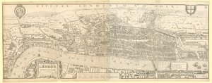 英国女王伊丽莎白一世统治时期的伦敦，Aggas 1560的地图传真（缩小）