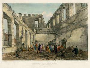 长房通往砖塔，伦敦塔火，1841年 作者 英语学校