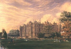 威尔特郡朗利特宫，约1850年（水彩）。 作者 英语学校